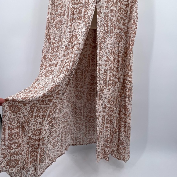 Tan Patterned Maxi Dress Honey Belle Sz S Sleeveless Sumer Hi Lo Style NWT NEW - Picture 9 of 12